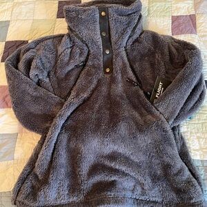 Kuhl Flight Fleece Snap Front Pullover Large Flint
Gray NWT